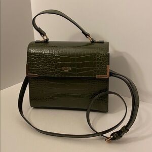 Dune London Handbag Purse NWOT Green and Gold With Removable Strap Crossbody